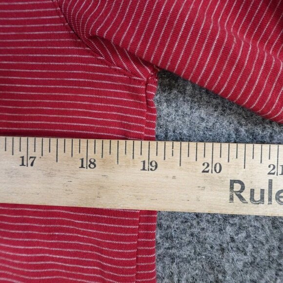 Stio Mens Polo Shirt Small Red Striped Front Pocket Poly Blend - Picture 8 of 8
